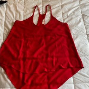 Lush Red racerback tank blouse